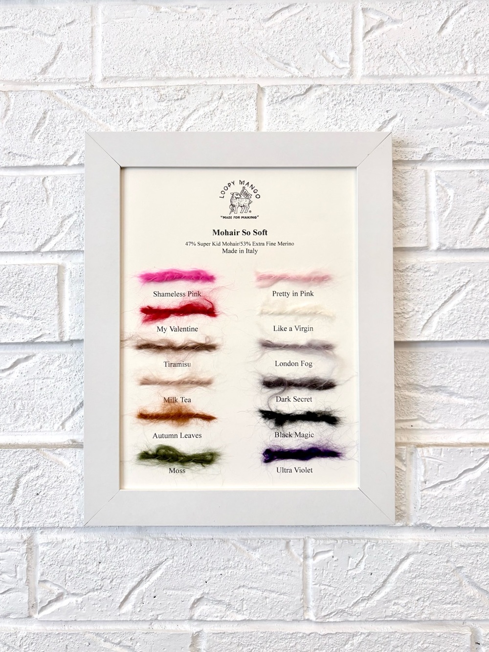 NEW Loopy Mango Mohair Sample Picture Framed Wall Art